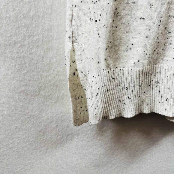 Peyton Primrose Women's Small Duster Sweater Pockets White w Black Flecks - Picture 6 of 10